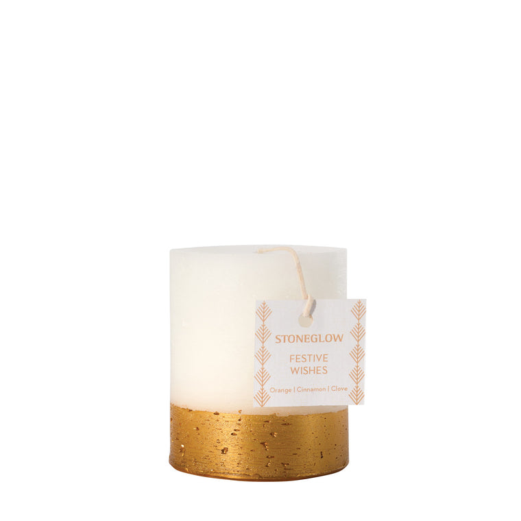 Seasonal - Festive Wishes - Short Pillar Scented Candle