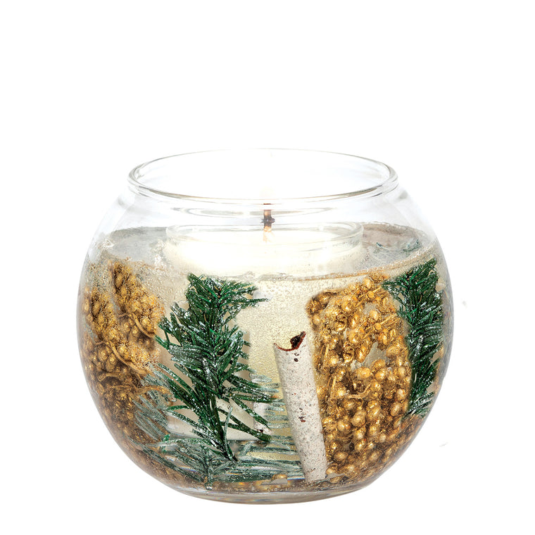 Seasonal - Frosted Woods - Soy Wax Gel Fishbowl Scented Botanical Candle