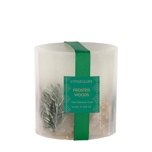 Seasonal - Frosted Woods - Fat Botanical Pillar Scented Candle