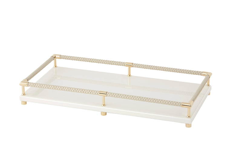 Thea Lacquer Rectangular Tray (Ivory)