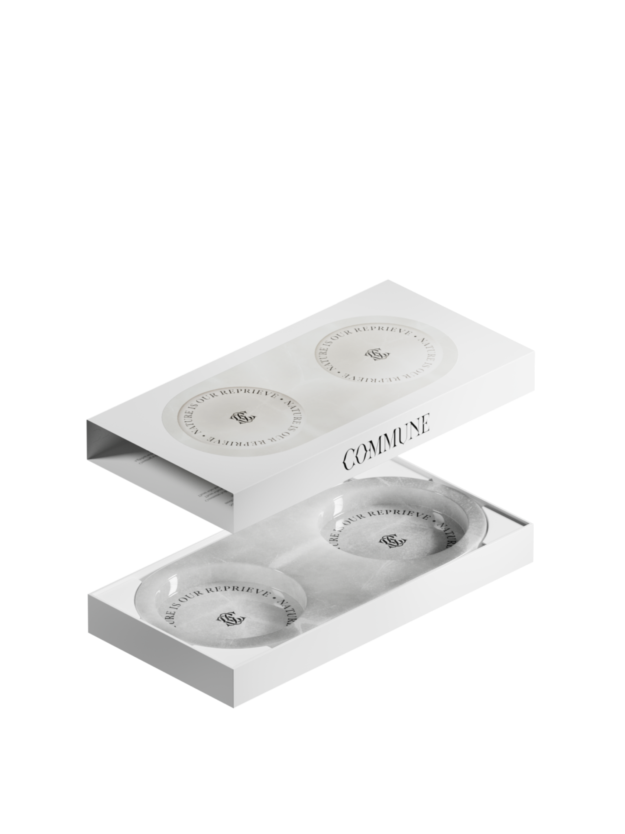 Double White Onyx Tray