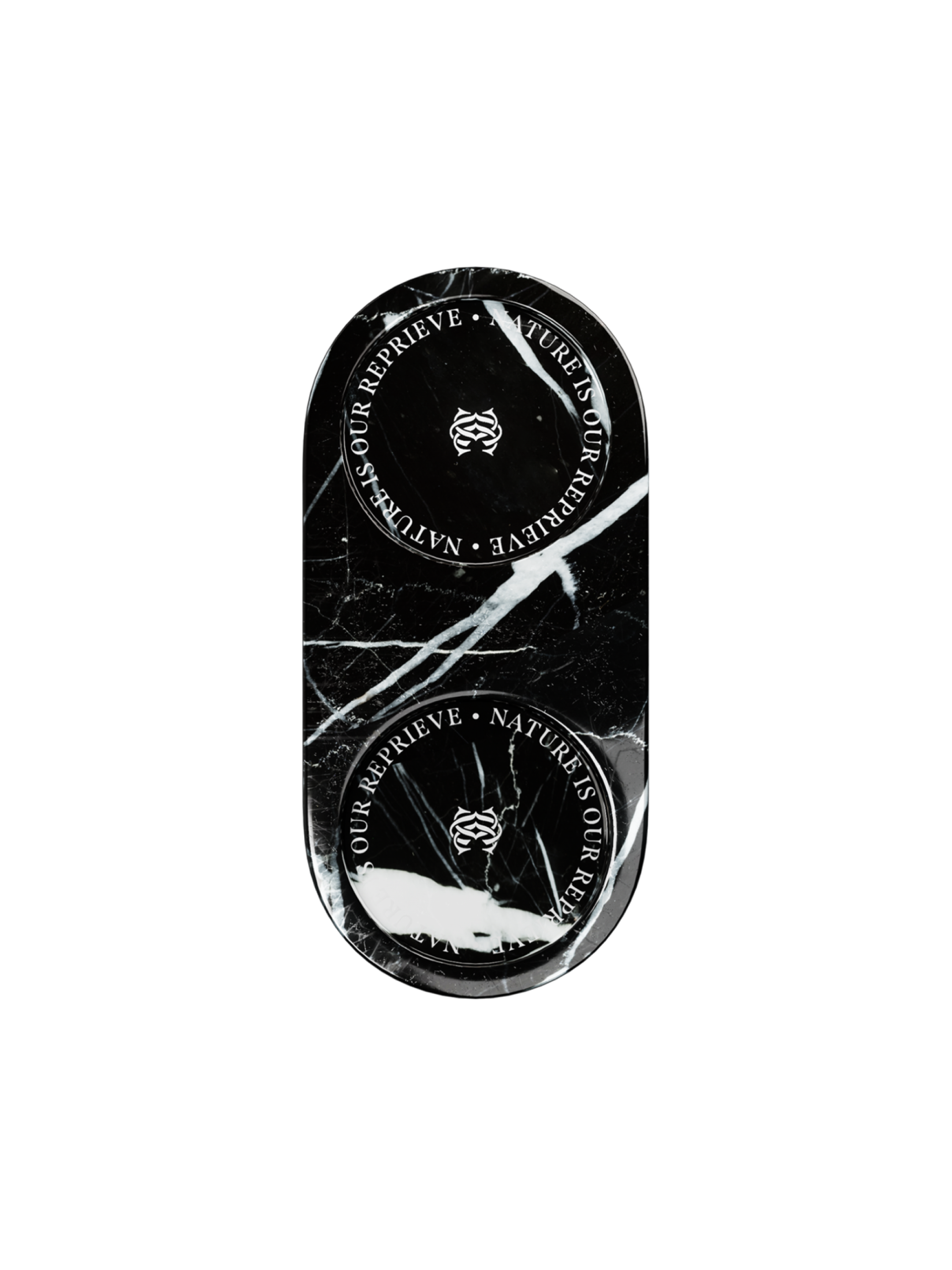 Double Black Marble Tray