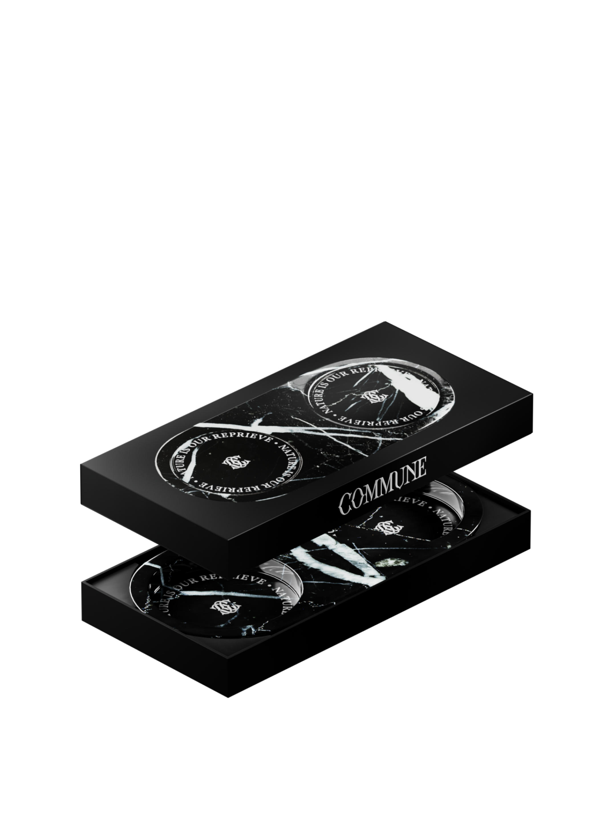 Double Black Marble Tray